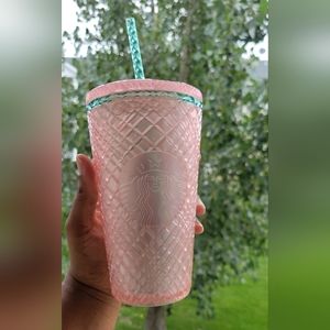 Starbucks Summer Jeweled Pearl Pink  16oz Cold Cup Tumbler